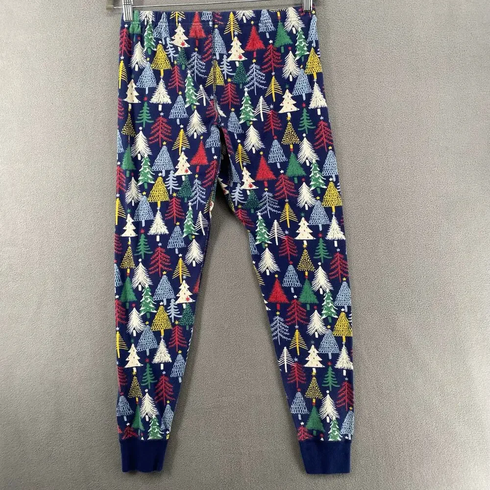 Hanna Andersson Twinkly Trees on Navy Holiday‎ Pajama Pants Womens M Christmas